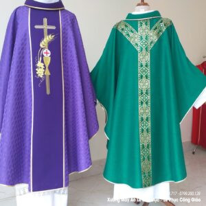 Mẫu áo lễ linh mục màu xanh đẹp